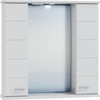 Зеркальный шкаф 76x76 см белый глянец Санта Омега 107005