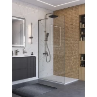 Душевая перегородка BelBagno Uno UNO-L-1-TB-100-C-GM 100 см, профиль оружейная сталь матовый, стекло прозрачное