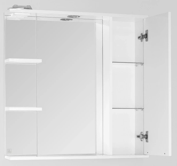 Зеркальный шкаф 75x83 см белый глянец Style Line Жасмин ЛС-00000043 - фото 2