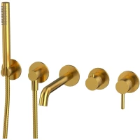 Смеситель для ванны Whitecross Y YSET1240GLB встраиваемый, с душевым гарнитуром, золотой матовый