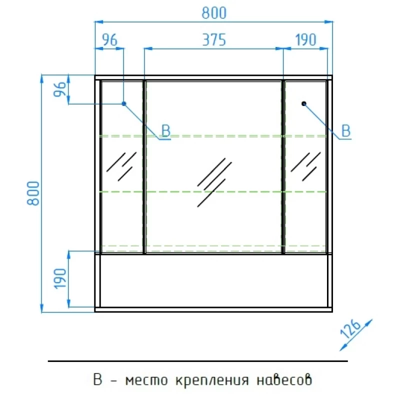 Зеркальный шкаф 80x80 см бетон Style Line Экзотик ЛС-00000399