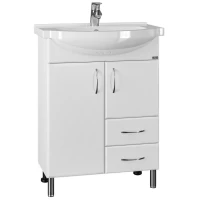 Тумба с раковиной белый глянец 65,5 см Санта Элеганс 201102 + ELEGAHC65