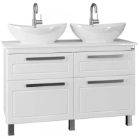 Тумба с раковиной белый глянец 120 см Санта Нептун 230010 + Gamma56 + Gamma56