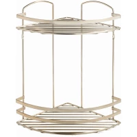 Полка для ванной Tekno-tel LM008G 24x24 см, угловая, двойная, золотой