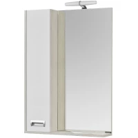 Зеркальный шкаф 60x85 см белый глянец/дуб сомерсет L Акватон Бекка 1A214602BAC20