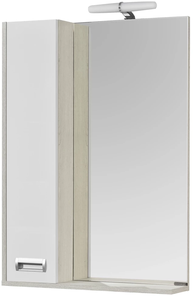 Зеркальный шкаф 60x85 см белый глянец/дуб сомерсет L Акватон Бекка 1A214602BAC20