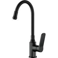 Смеситель для кухни Frap F4462 с гибким изливом, черный матовый 