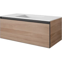 Тумба с раковиной Armadi Art Quatro Willow 790-M1-120-W-A-LED + 793-120-W 121 см, подвесная, с подсветкой, ива