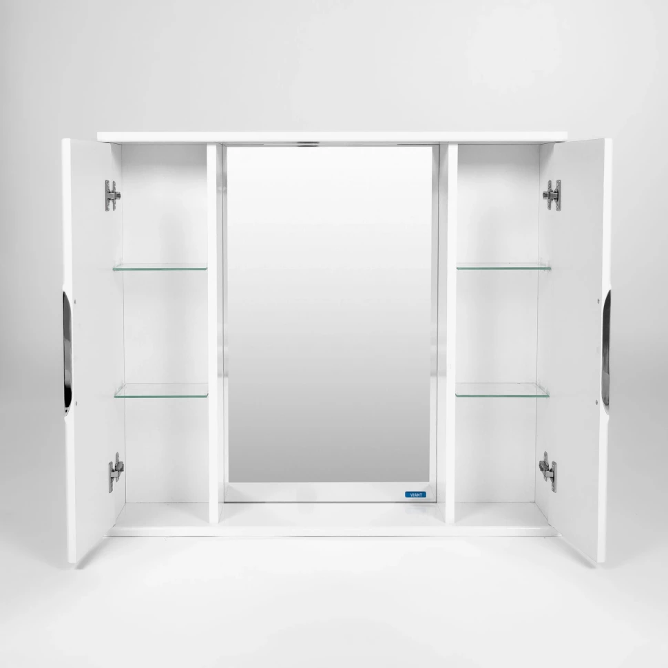 Зеркальный шкаф 80х70 см белый Viant Лима VLIM80-ZSH - фото 5