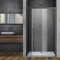 Душевая дверь Vincea Soft VDS-3SO140CLGM 140 см, профиль вороненая сталь, стекло прозрачное