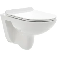 Унитаз подвесной AQUAme AQM2008 безободковый, с сиденьем микролифт, белый глянец