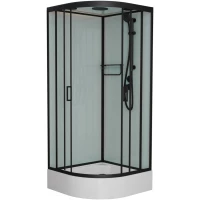 Душевая кабина 100x100x220 см Frank F400/1 Black 141009 прозрачное