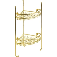 Полка для ванной Migliore Compementi 22938 20,6x20,6 см, угловая, двойная, золотой