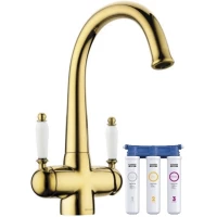 Смеситель для кухни с фильтром Omoikiri Okinawa-2-G золото 4994253 + H851P00