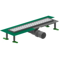 Душевой трап (лоток) Ctesi Flow Round BK4024730 60 см, с решеткой, перфорированный, хром