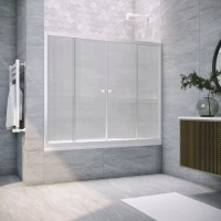 Шторка на ванну Vegas Glass Z2V NOVO 190 01 Moru 190 см, профиль белый, стекло рифленое