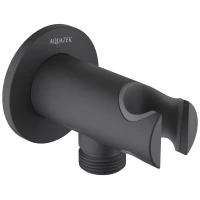 Подключение для душевого шланга с держателем Aquatek AQ2460MB черный матовый