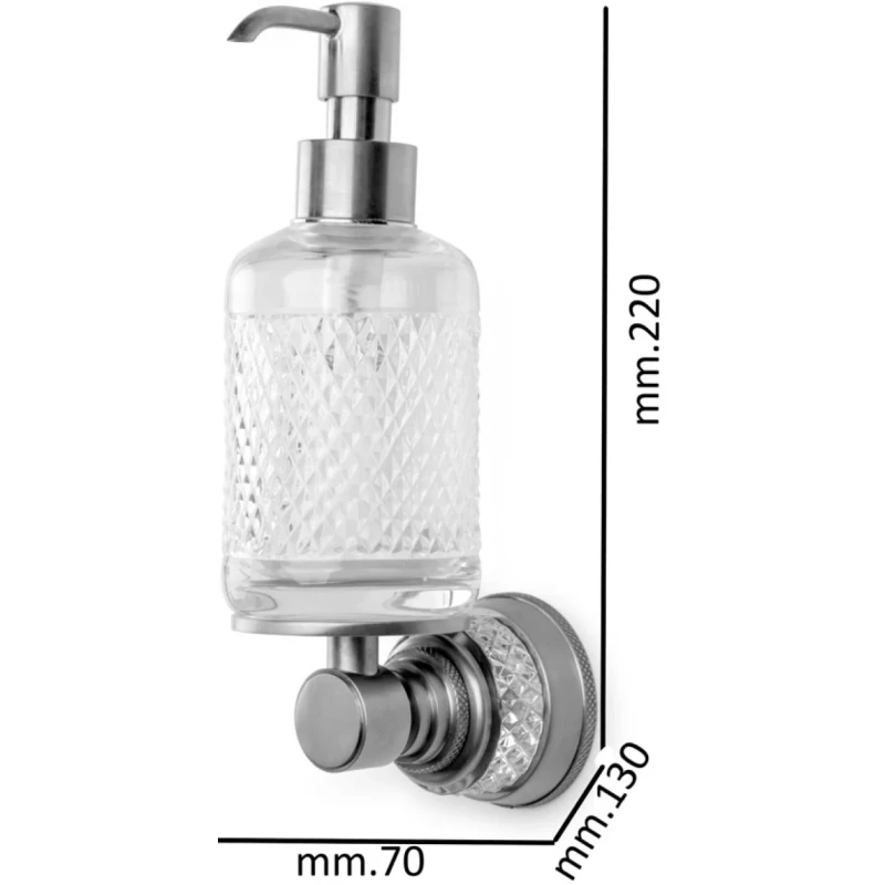 Дозатор для жидкого мыла Boheme Aura 10247-CR настенный, хром