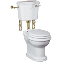 Унитаз напольный Migliore Impero 31146 с низким бачком, белый, фурнитура золотой/белый
