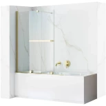 Изображение товара шторка на ванну rea fabian rea-k6526 100 см, профиль золотой, стекло прозрачное