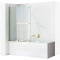 Шторка на ванну Rea Fabian REA-K6526 100 см, профиль золотой, стекло прозрачное - 1
