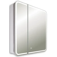 Зеркальный шкаф Silver Mirrors Alliance LED-00002516 80x80 см R, с LED-подсветкой, сенсорным выключателем, диммером, белый