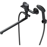 Смеситель для ванны Am.Pm X-Joy S F85B90122 универсальный, с душевым гарнитуром, черный матовый