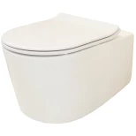 Изображение товара унитаз подвесной creo ceramique rennes re1100r+re1001t безободковый, с сиденьем микролифт, белый
