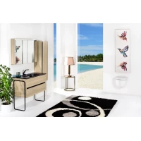 Зеркальный шкаф Armadi Art Vallessi 546-L 100x65 см, с LED-подсветкой, светлый дуб