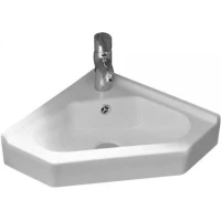 Раковина CeramaLux 7012J 39x39 см, подвесная, угловая, белый