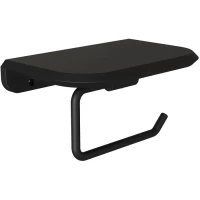 Держатель туалетной бумаги Knotlor Space PH103BL с полкой для телефона, черный матовый