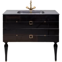 Тумба под раковину Armadi Art Vallessi Avantgarde Piazza 841-080-BG 80 см, подвесная, черный глянец