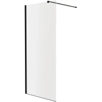 Душевая перегородка Knotlor Velum WI090CG0BL 90 см, профиль черный матовый, стекло прозрачное