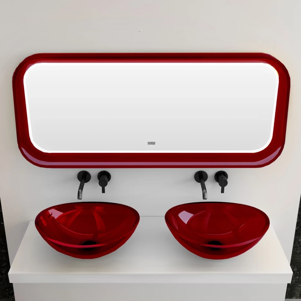 Зеркало 120х50 см красный Abber Kristall AT6702Rubin - фото 1