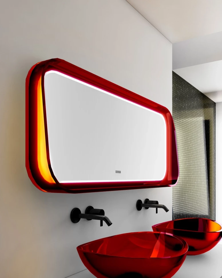 Зеркало 120х50 см красный Abber Kristall AT6702Rubin - фото 3