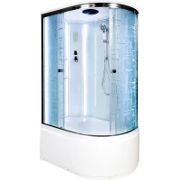 Душевая кабина 120x80x220 см Deto EM4512LLED матовое с прозрачным узором