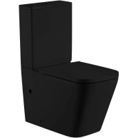 Унитаз-компакт SantiLine SL-5028MB безободковый, торнадо, с сиденьем микролифт, черный матовый