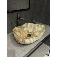 Раковина-чаша GID Montana 530-ts 49x37 см, накладная, серо-зеленый камень