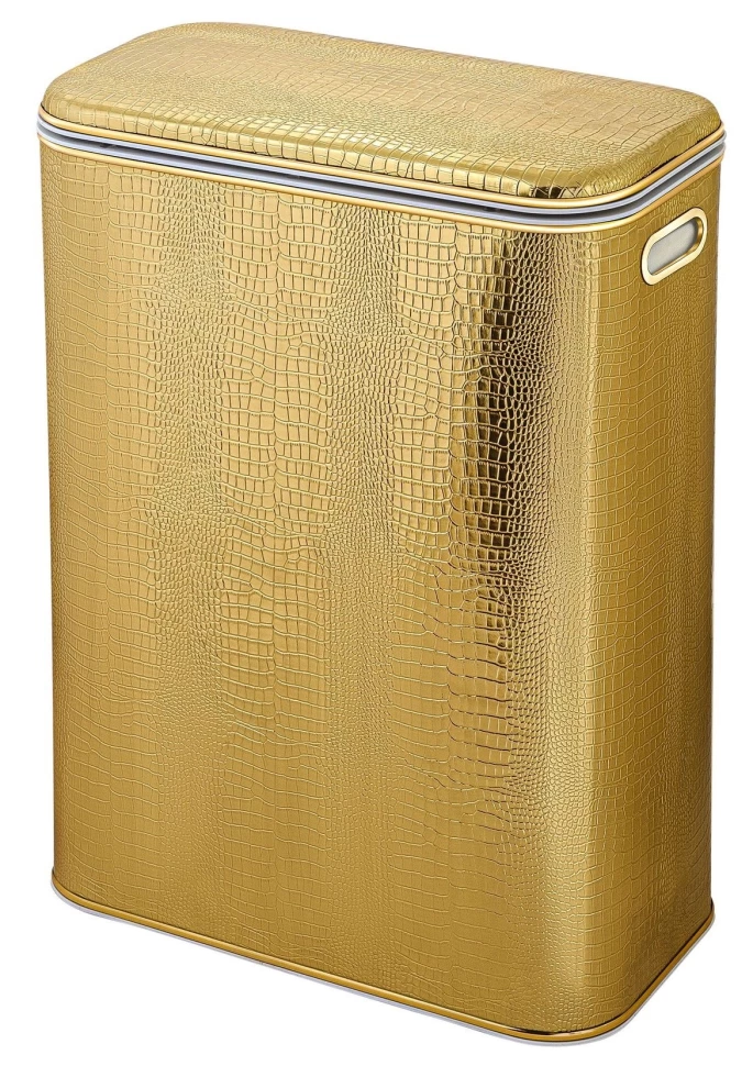 Корзина для белья стандартная, золото Geralis Croco KGG-B корзина баскетбольная 7 d 450 мм пруток 16 мм стандартная с сеткой