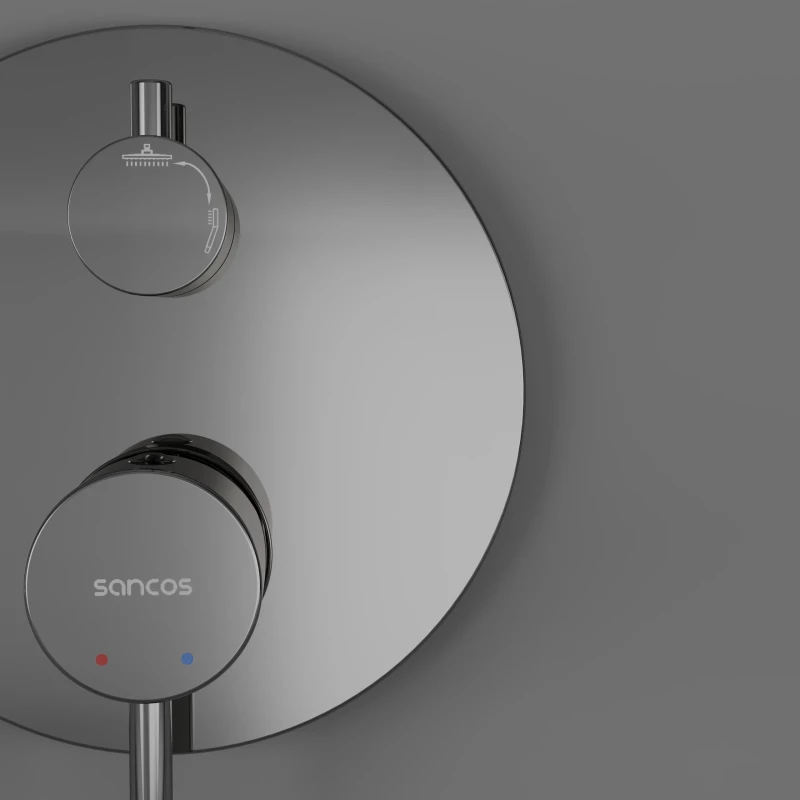 Душевой комплект Sancos Select SC3003CH 250 мм, со смесителем, хром