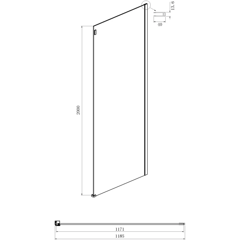 Душевой уголок 160x120 см Ambassador Benefit 19021105HX-120HX прозрачное