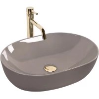 Раковина-чаша Rea Lisa REA-U6380 49x35 см, накладная, бежевый глянец