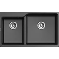 Кухонная мойка Rivelato Axel X-90D nero 87x52 см, черный