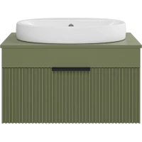 Тумба под раковину Brevita Enfida ENF-06070-0841Я 70,7 см, подвесная, со столешницей, зеленый матовый
