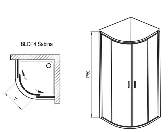 Душевой уголок Ravak Blix BLCP4-90 Sabina сатин Transparent 3B270U40Z1 - фото 2