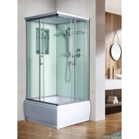 Душевая кабина WeltWasser Aller 902 10000003255 90x90x217 см, с крышей, высокий поддон, профиль матовый хром, стекло прозрачное