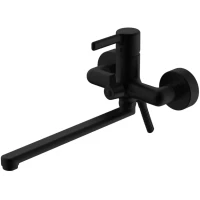 Смеситель для ванны Voda Column CLM31B универсальный, с душевым гарнитуром, черный матовый