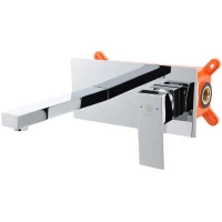 Смеситель для раковины Orange Lutz M04-722cr встраиваемый, без донного клапана, хром