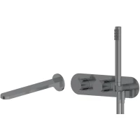 Термостат для ванны Feramolli Eva Bella GSEB1 встраиваемый, с душевым гарнитуром, графит матовый