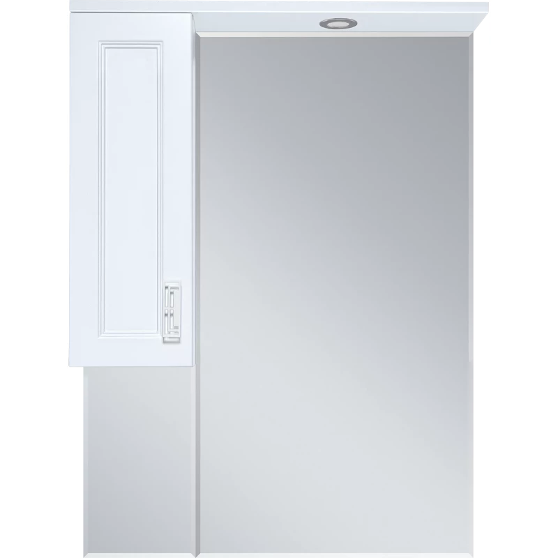 Зеркальный шкаф Misty Дива П-Див04065-013Л 65x100,1 см L, с подсветкой, выключателем, белый матовый